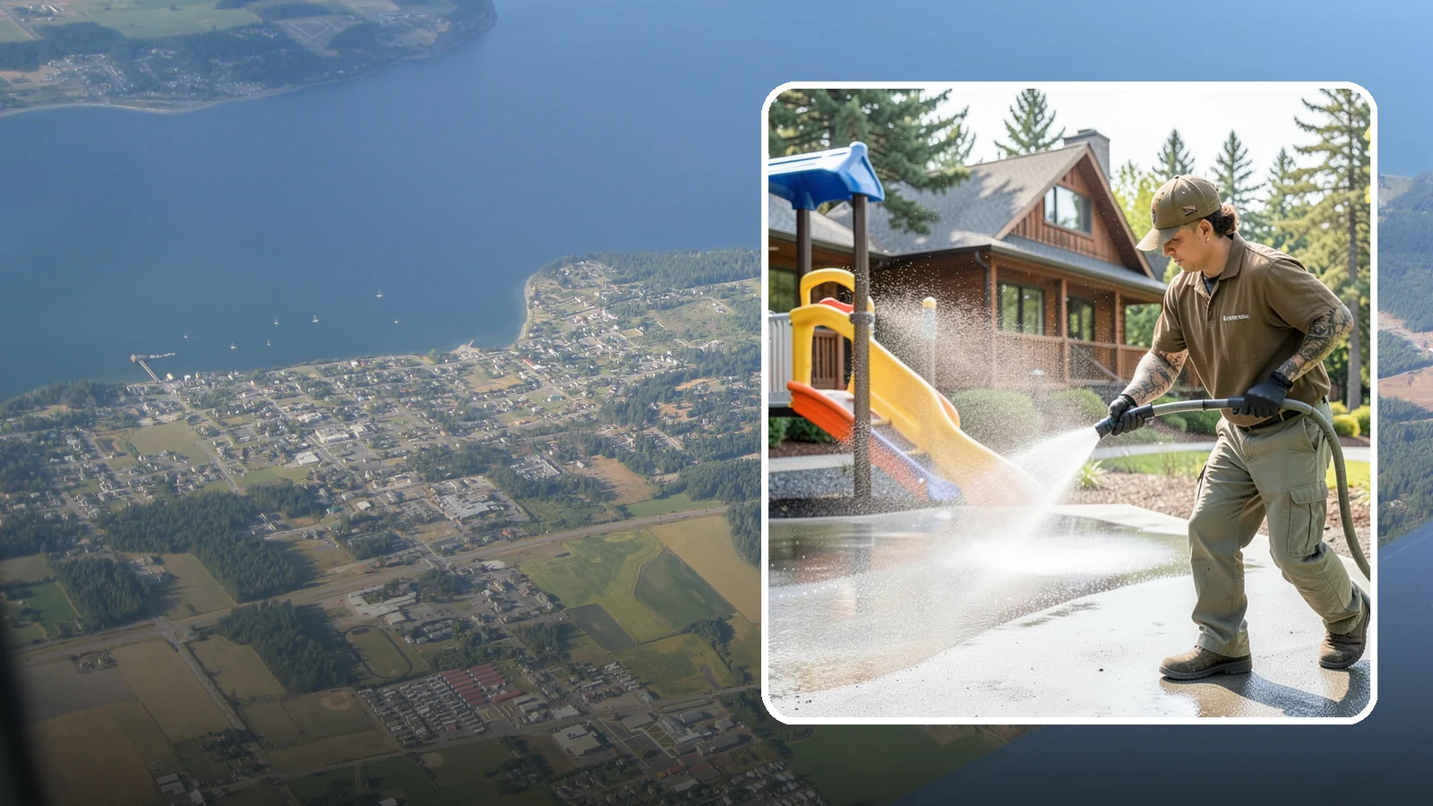 Playground Cleaning in Coupeville, Island County, WA - We sanitize and clean playground equipment and safety surfacing, clearing the mold and grime kids' hands and shoes pick up in wet...