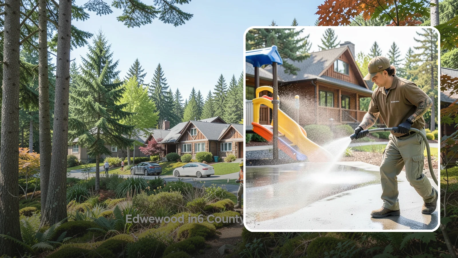 Playground Cleaning in Edgewood, Pierce County, WA - We sanitize and clean playground equipment and safety surfacing, clearing the mold and grime kids' hands and shoes pick up in wet...