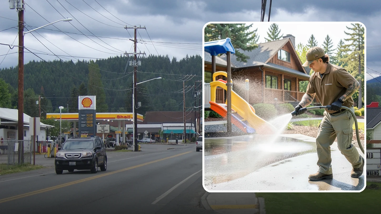 Playground Cleaning in Granite Falls, Snohomish County, WA - We sanitize and clean playground equipment and safety surfacing, clearing the mold and grime kids' hands and shoes pick up in wet...
