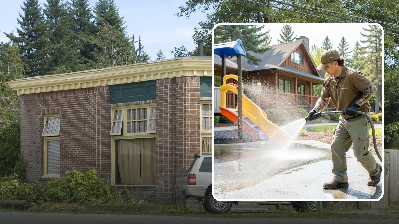 Playground Cleaning in Hamilton, Skagit County, WA - We sanitize and clean playground equipment and safety surfacing, clearing the mold and grime kids' hands and shoes pick up in wet...