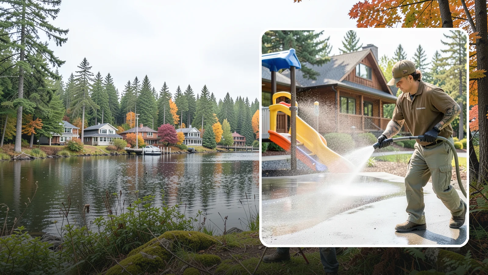 Playground Cleaning in La Conner, Skagit County, WA - We sanitize and clean playground equipment and safety surfacing, clearing the mold and grime kids' hands and shoes pick up in wet...