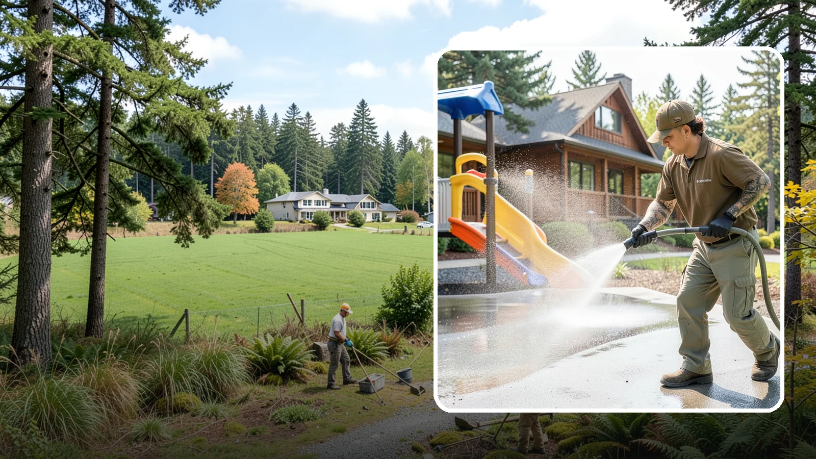 Playground Cleaning in Lyman, Skagit County, WA - We sanitize and clean playground equipment and safety surfacing, clearing the mold and grime kids' hands and shoes pick up in wet...
