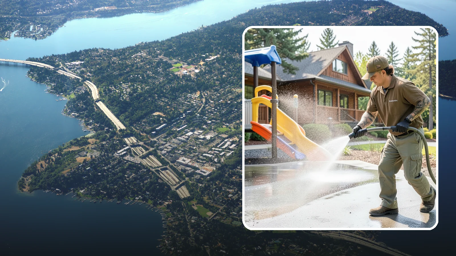 Playground Cleaning in Mercer Island, King County, WA - We sanitize and clean playground equipment and safety surfacing, clearing the mold and grime kids' hands and shoes pick up in wet...