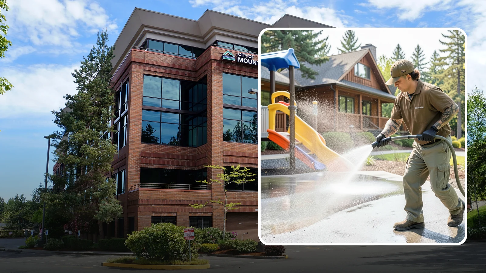Playground Cleaning in Mountlake Terrace, Snohomish County, WA - We sanitize and clean playground equipment and safety surfacing, clearing the mold and grime kids' hands and shoes pick up in wet...