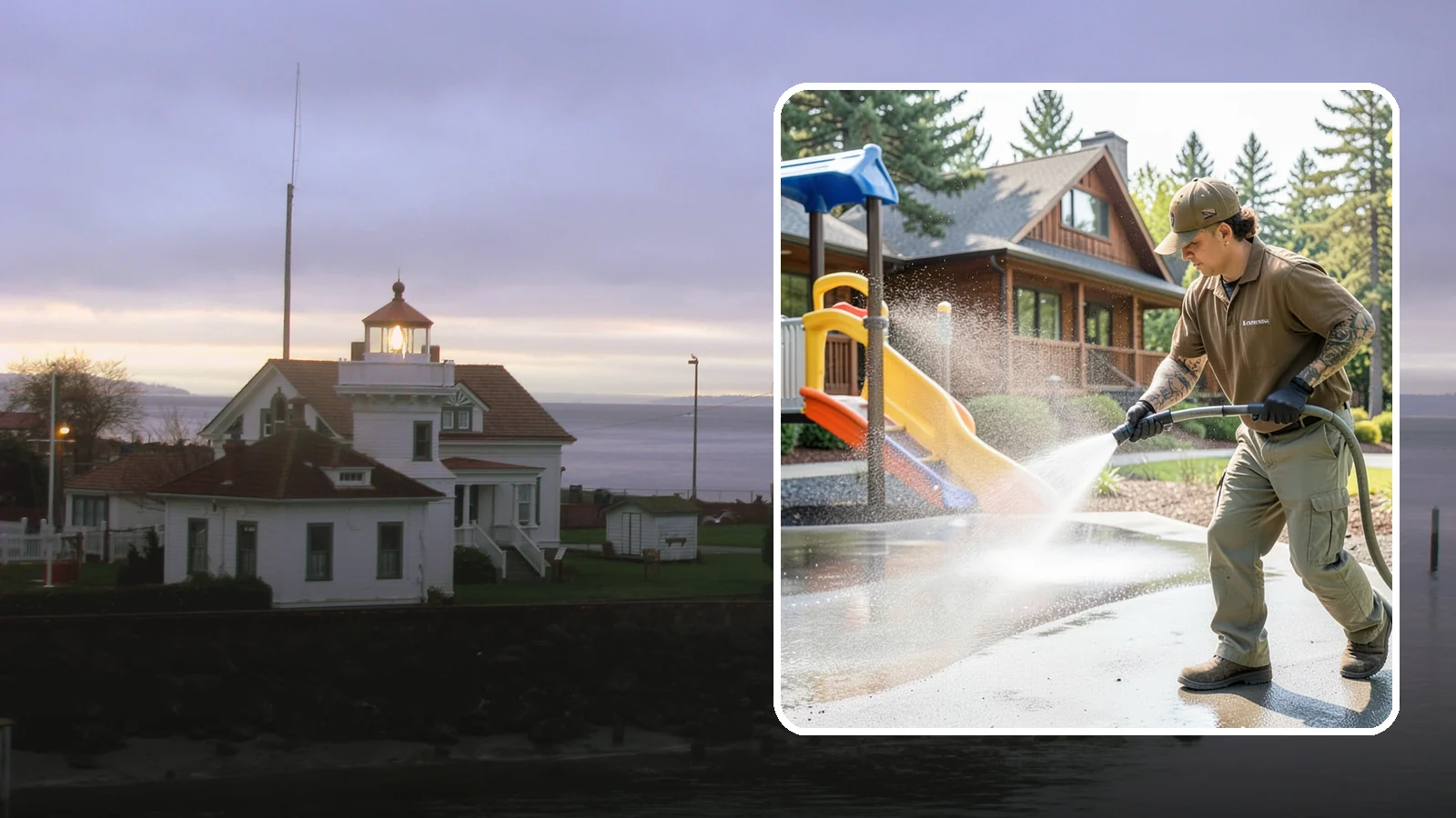 Playground Cleaning in Mukilteo, Snohomish County, WA - We sanitize and clean playground equipment and safety surfacing, clearing the mold and grime kids' hands and shoes pick up in wet...