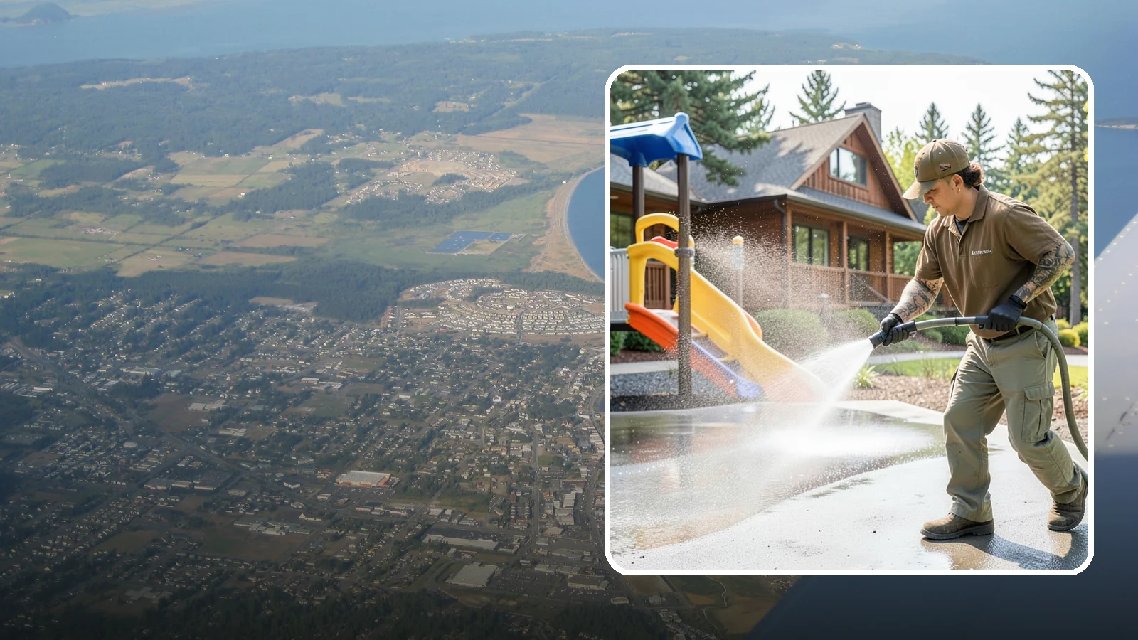 Playground Cleaning in Oak Harbor, Island County, WA - We sanitize and clean playground equipment and safety surfacing, clearing the mold and grime kids' hands and shoes pick up in wet...