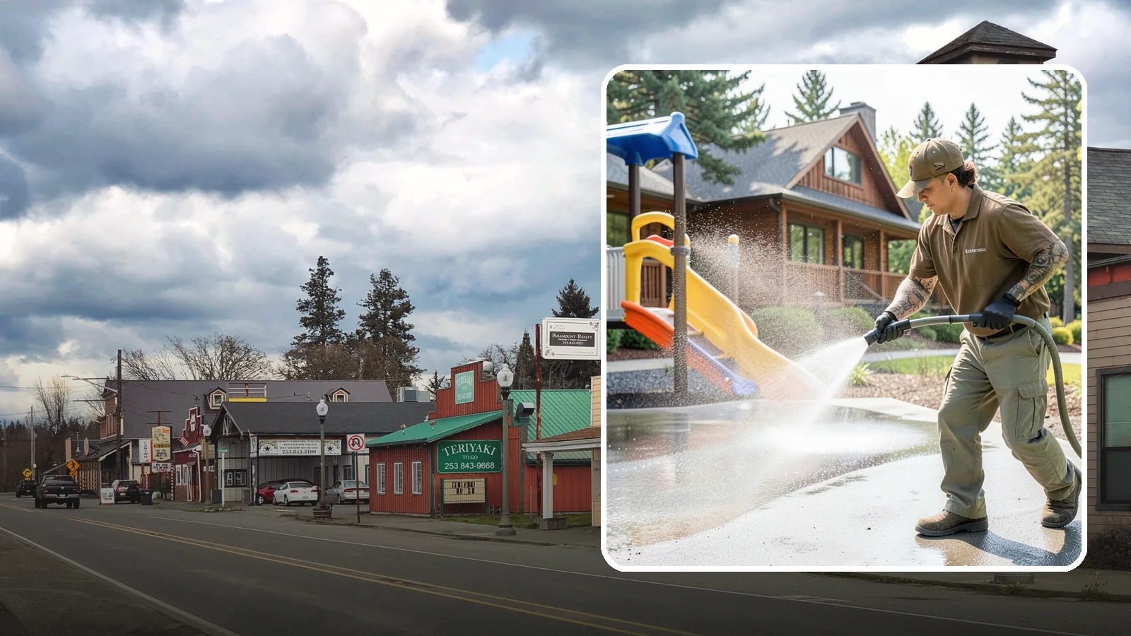 Playground Cleaning in Roy, Pierce County, WA - We sanitize and clean playground equipment and safety surfacing, clearing the mold and grime kids' hands and shoes pick up in wet...