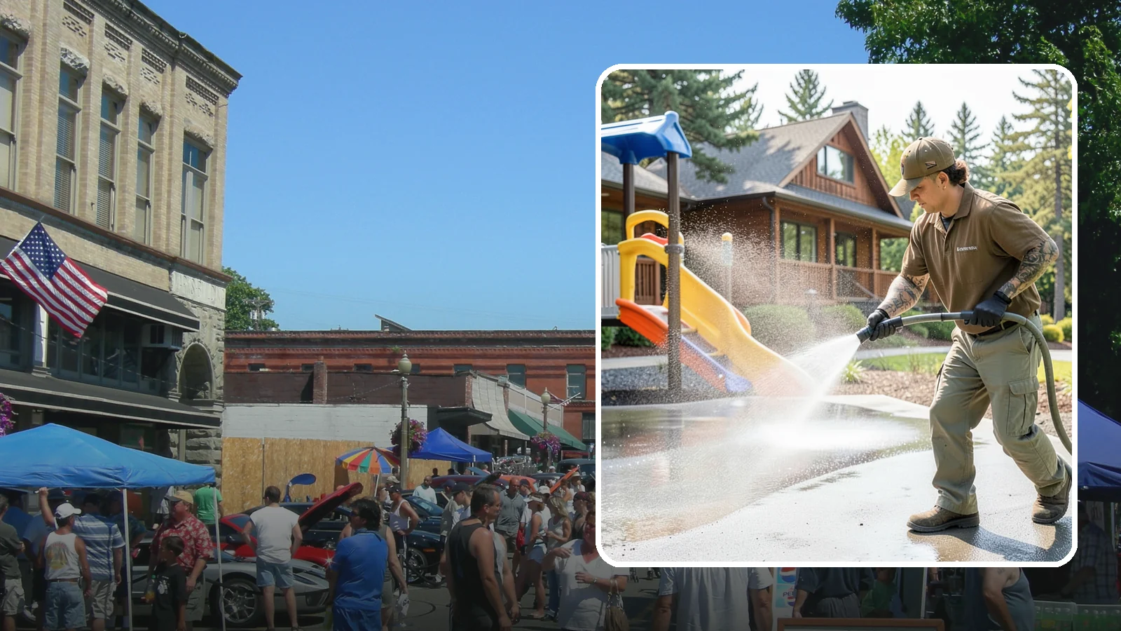 Playground Cleaning in Snohomish, Snohomish County, WA - We sanitize and clean playground equipment and safety surfacing, clearing the mold and grime kids' hands and shoes pick up in wet...