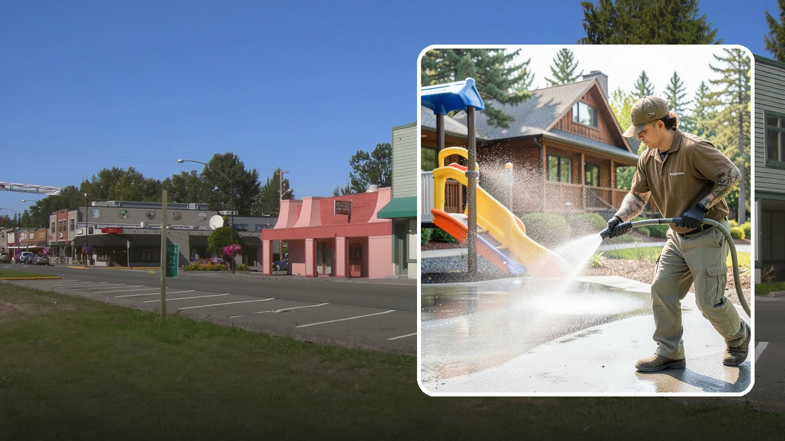 Playground Cleaning in Snoqualmie, King County, WA - We sanitize and clean playground equipment and safety surfacing, clearing the mold and grime kids' hands and shoes pick up in wet...