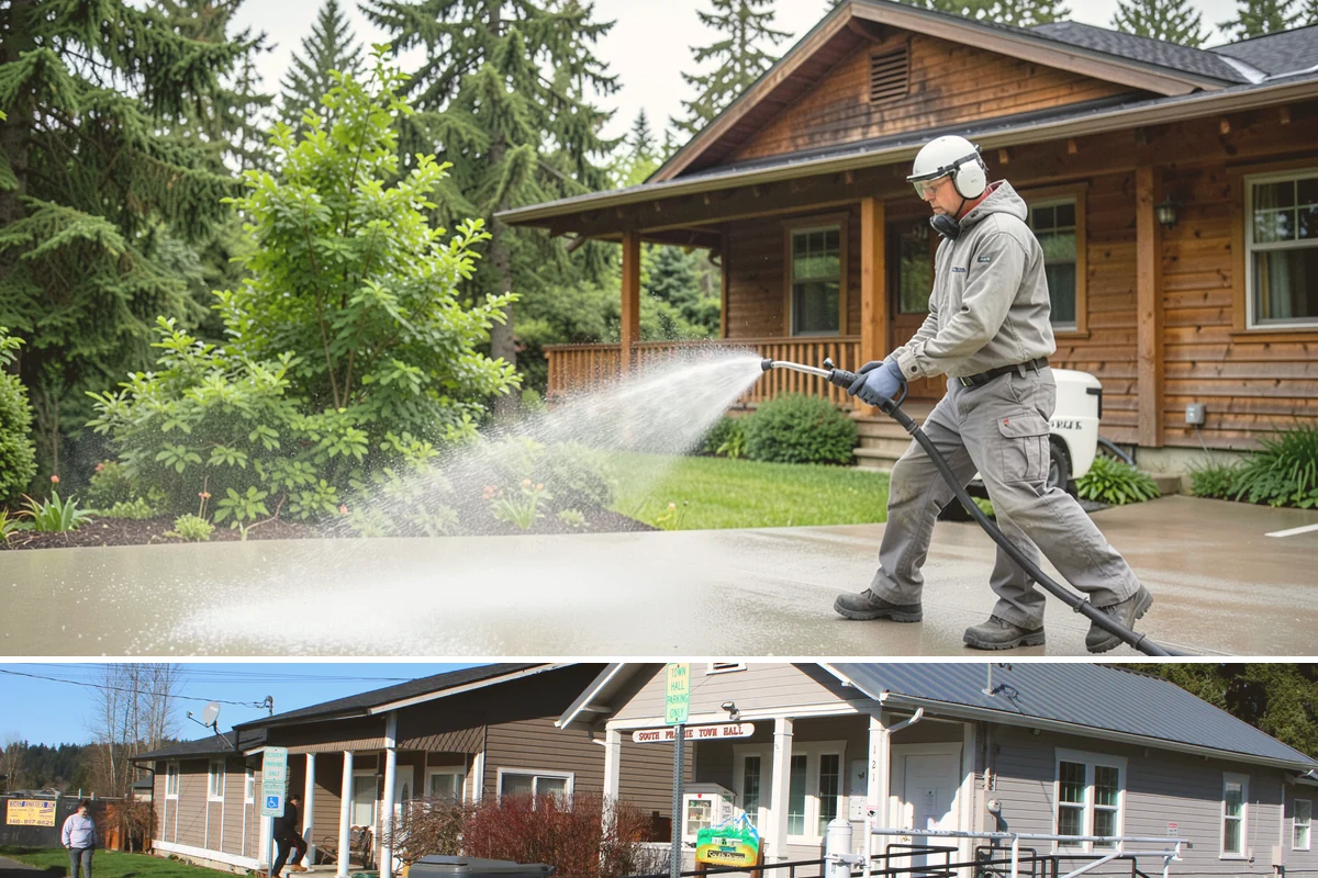 Playground Cleaning in South Prairie, Pierce County, WA - Clean playgrounds in spring to reset equipment after a long, damp winter of limited use.