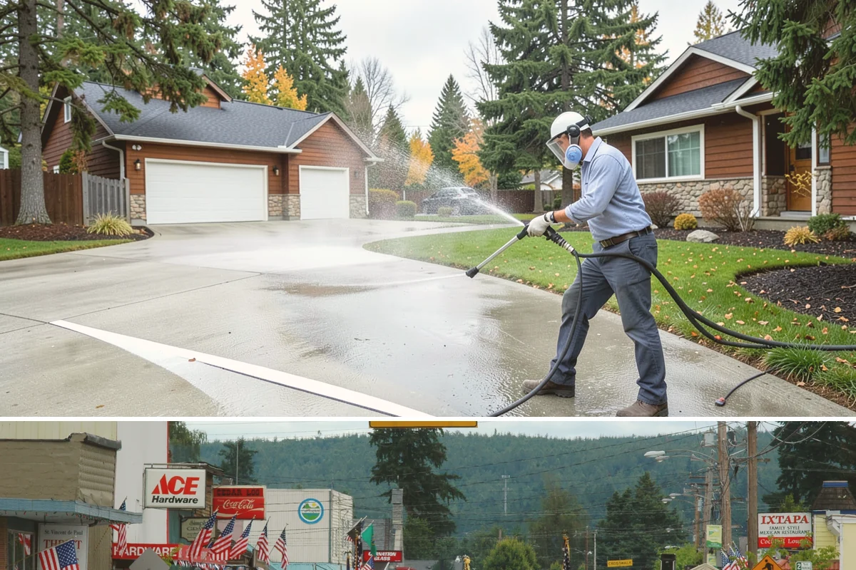 Playset Cleaning in Carnation, King County, WA - Late spring cleaning prepares the playset for a summer of use and clears the mildew that built up over the wet months.