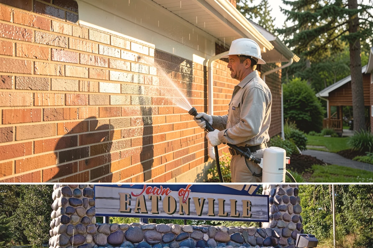 Playset Cleaning in Eatonville, Pierce County, WA - Late spring cleaning prepares the playset for a summer of use and clears the mildew that built up over the wet months.