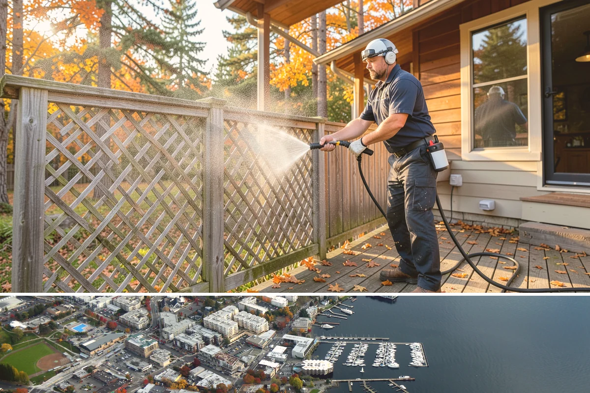 Playset Cleaning in Kirkland, King County, WA - Late spring cleaning prepares the playset for a summer of use and clears the mildew that built up over the wet months.