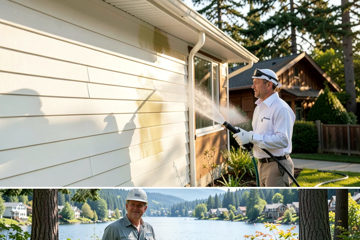 Playset Cleaning in Milton, King County, WA - Late spring cleaning prepares the playset for a summer of use and clears the mildew that built up over the wet months.