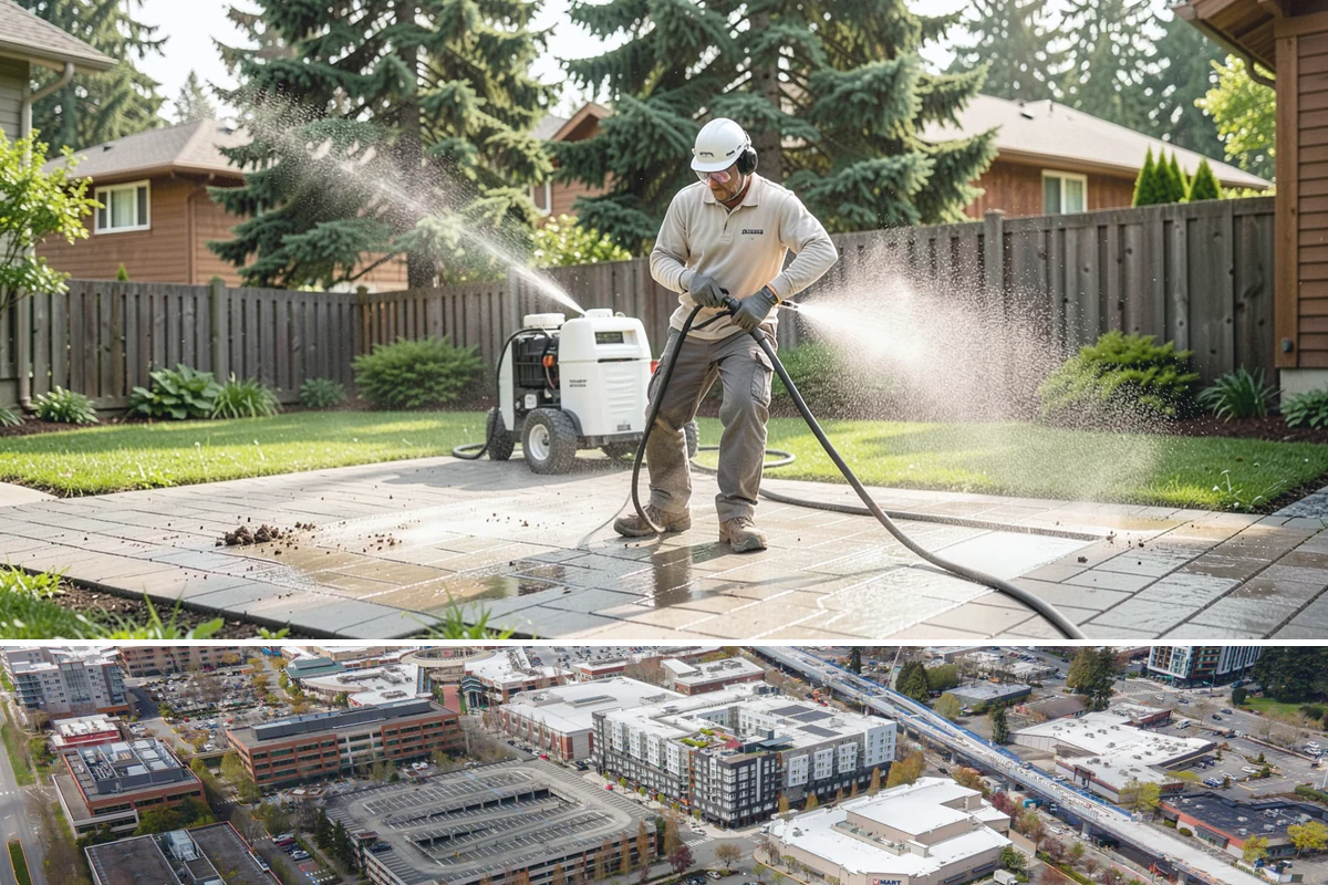 Playset Cleaning in Redmond, King County, WA - Late spring cleaning prepares the playset for a summer of use and clears the mildew that built up over the wet months.