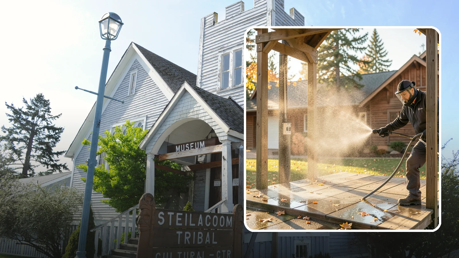 Playset Cleaning in Steilacoom, Pierce County, WA - Sanitize and clean wood and plastic playsets to remove mold, mildew, and grime for a safer play surface.