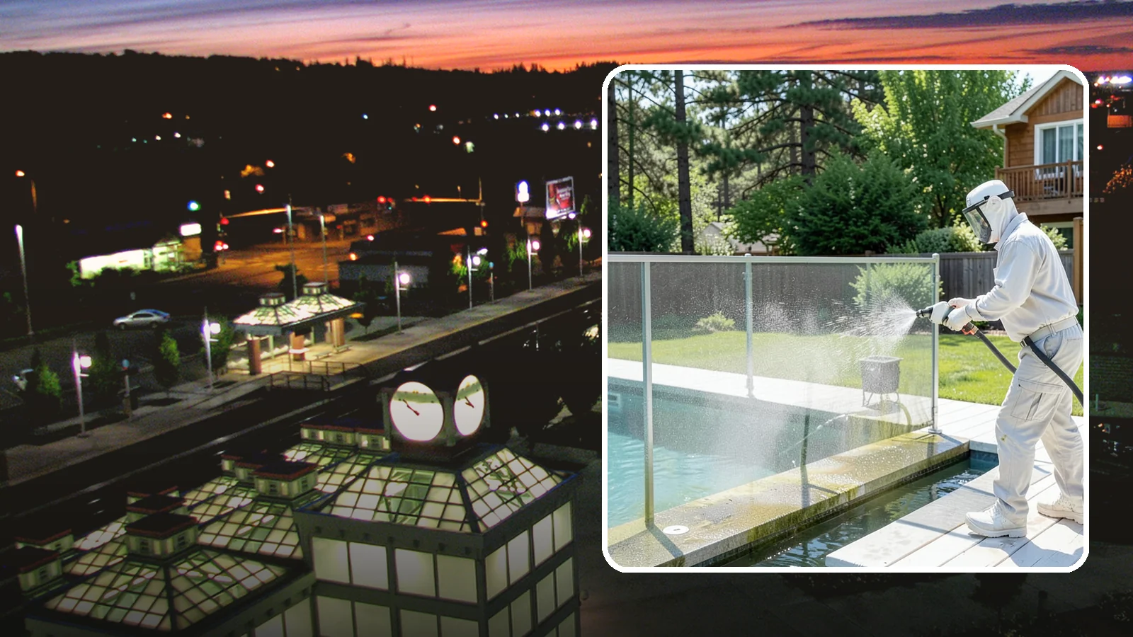 Pool Cage Cleaning in Auburn, King County, WA - We soft wash pool cage screens and framing to clear the algae and mildew that build up fast in our humid, tree-lined yards.