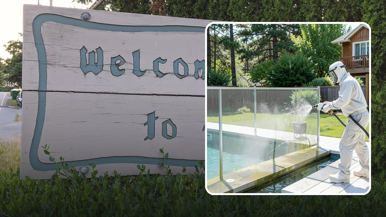 Pool Cage Cleaning in Brier, Snohomish County, WA - We soft wash pool cage screens and framing to clear the algae and mildew that build up fast in our humid, tree-lined yards.