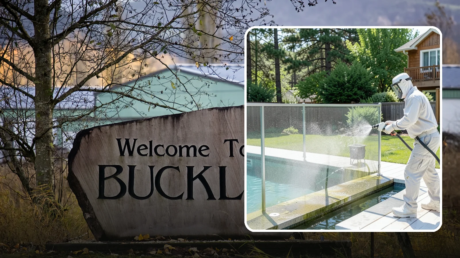 Pool Cage Cleaning in Buckley, Pierce County, WA - We soft wash pool cage screens and framing to clear the algae and mildew that build up fast in our humid, tree-lined yards.