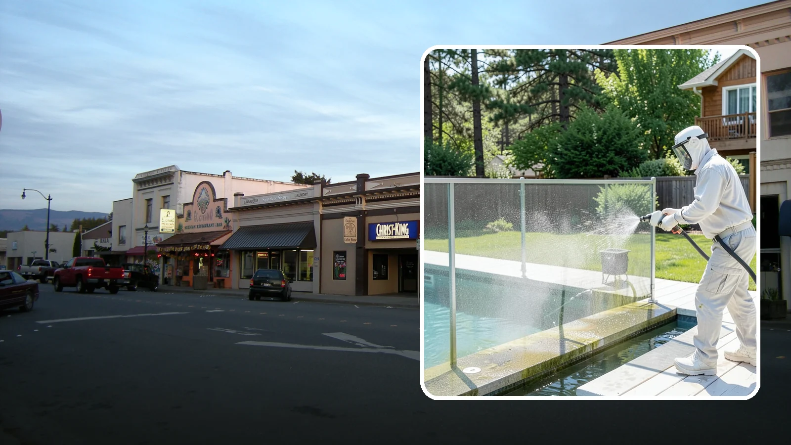 Pool Cage Cleaning in Burlington, Skagit County, WA - We soft wash pool cage screens and framing to clear the algae and mildew that build up fast in our humid, tree-lined yards.
