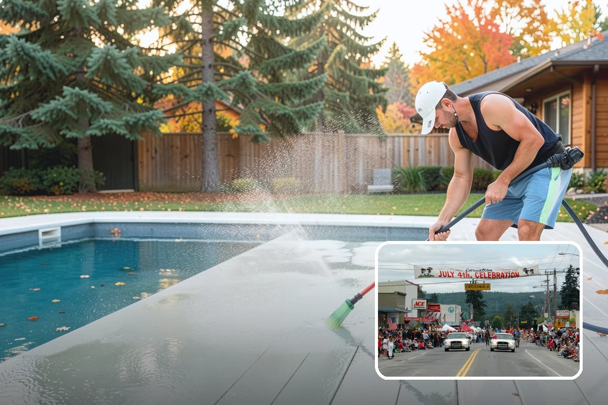 Pool Cage Cleaning in Carnation, King County, WA - Clears algae and mildew from fine screen mesh safely
