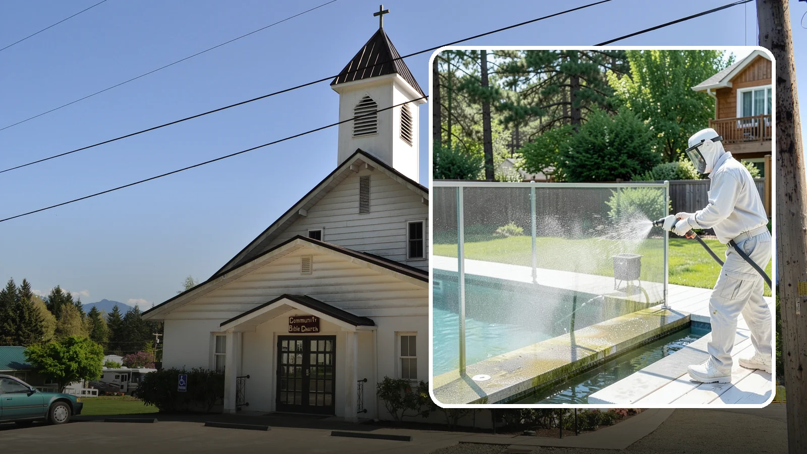 Pool Cage Cleaning in Concrete, Skagit County, WA - We soft wash pool cage screens and framing to clear the algae and mildew that build up fast in our humid, tree-lined yards.