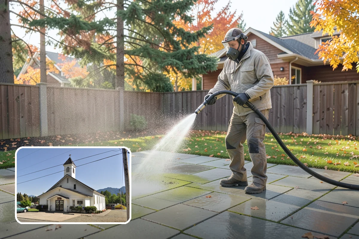 Pool Cage Cleaning in Concrete, Skagit County, WA - Clears algae and mildew from fine screen mesh safely