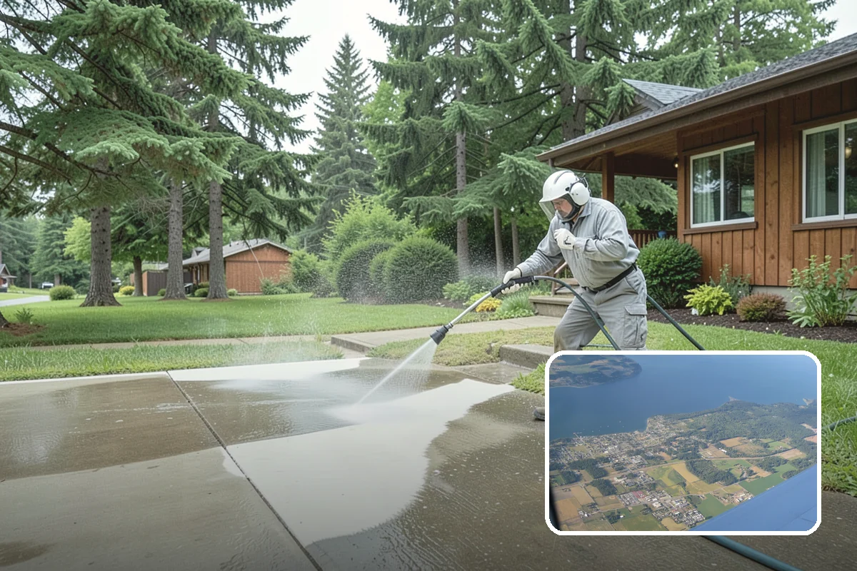 Pool Cage Cleaning in Coupeville, Island County, WA - Clears algae and mildew from fine screen mesh safely