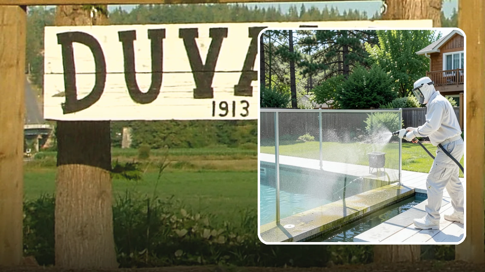 Pool Cage Cleaning in Duvall, King County, WA - We soft wash pool cage screens and framing to clear the algae and mildew that build up fast in our humid, tree-lined yards.