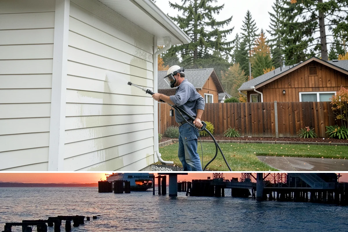 Pool Cage Cleaning in Edmonds, Snohomish County, WA - Clean the cage in early summer after the heaviest pollen and needle drop have passed.