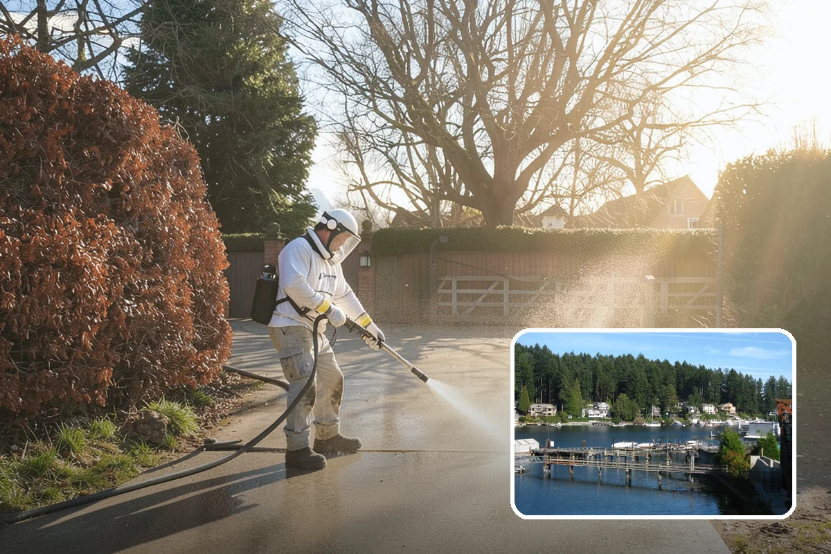 Pool Cage Cleaning in Gig Harbor, Pierce County, WA - Clears algae and mildew from fine screen mesh safely