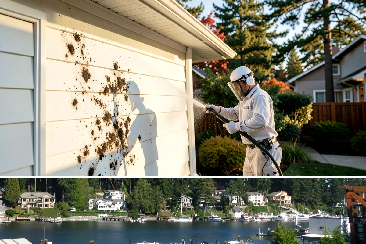 Pool Cage Cleaning in Gig Harbor, Pierce County, WA - Clean the cage in early summer after the heaviest pollen and needle drop have passed.