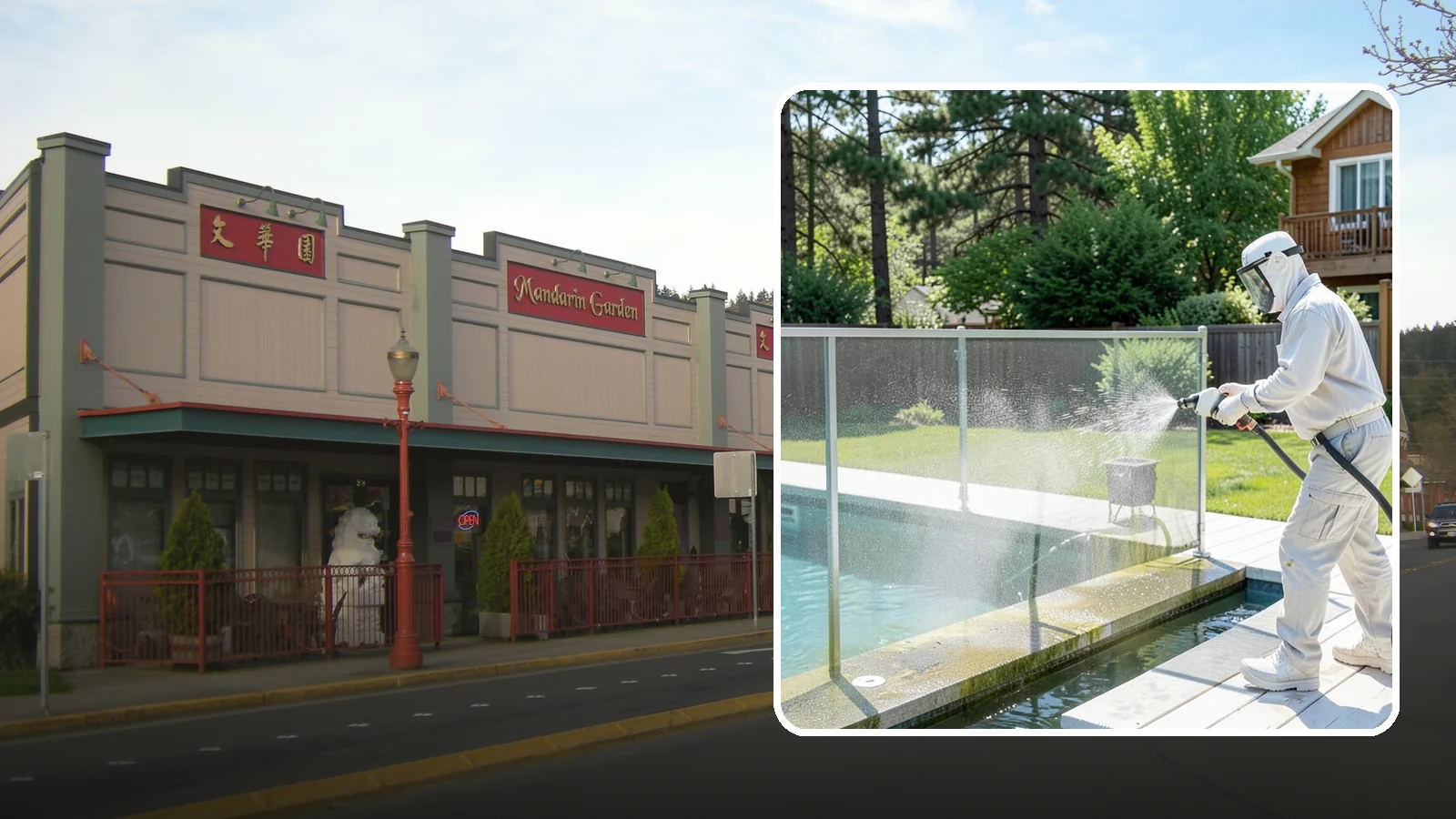 Pool Cage Cleaning in Issaquah, King County, WA - We soft wash pool cage screens and framing to clear the algae and mildew that build up fast in our humid, tree-lined yards.