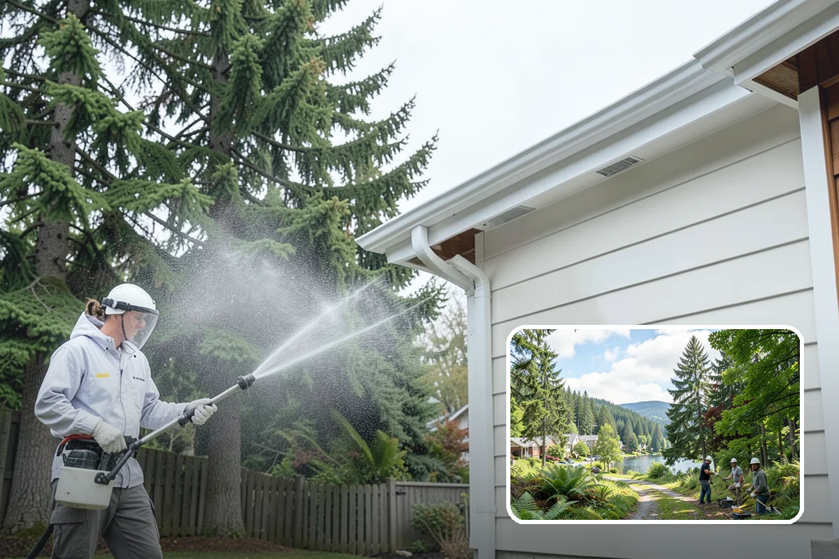 Pool Cage Cleaning in Lake Forest Park, King County, WA - Clears algae and mildew from fine screen mesh safely