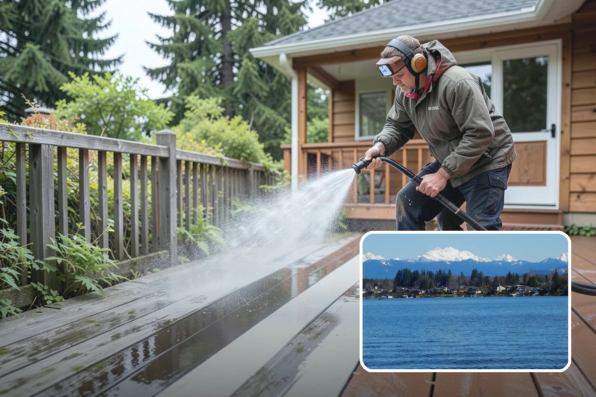 Pool Cage Cleaning in Lake Stevens, Snohomish County, WA - Clears algae and mildew from fine screen mesh safely