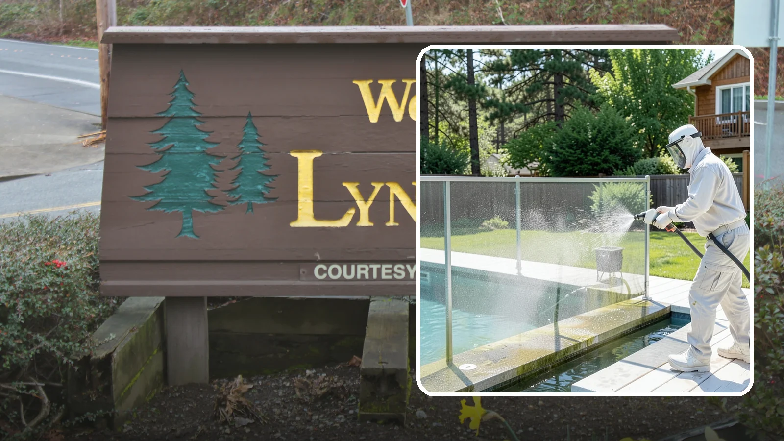 Pool Cage Cleaning in Lynnwood, Snohomish County, WA - We soft wash pool cage screens and framing to clear the algae and mildew that build up fast in our humid, tree-lined yards.