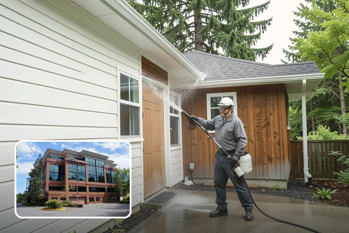 Pool Cage Cleaning in Mountlake Terrace, Snohomish County, WA - Clears algae and mildew from fine screen mesh safely