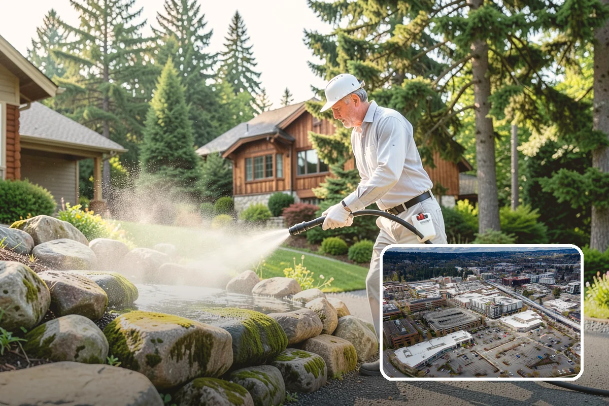 Pool Cage Cleaning in Redmond, King County, WA - Clears algae and mildew from fine screen mesh safely