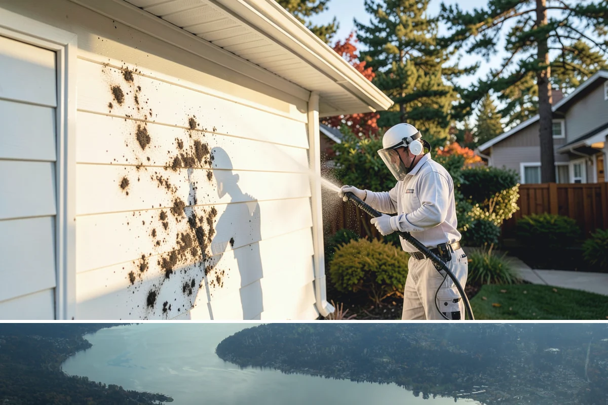 Pool Cage Cleaning in Sammamish, King County, WA - Clean the cage in early summer after the heaviest pollen and needle drop have passed.