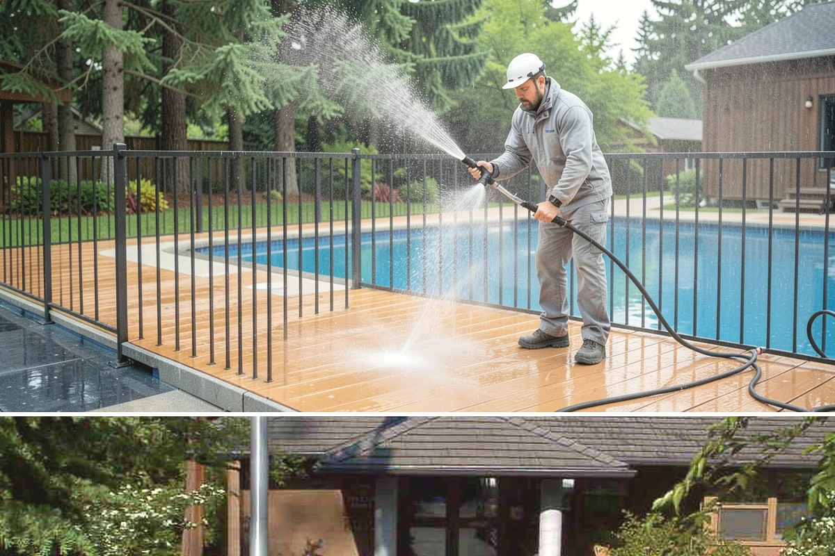 Pool Cage Cleaning in Yarrow Point, King County, WA - Clean the cage in early summer after the heaviest pollen and needle drop have passed.
