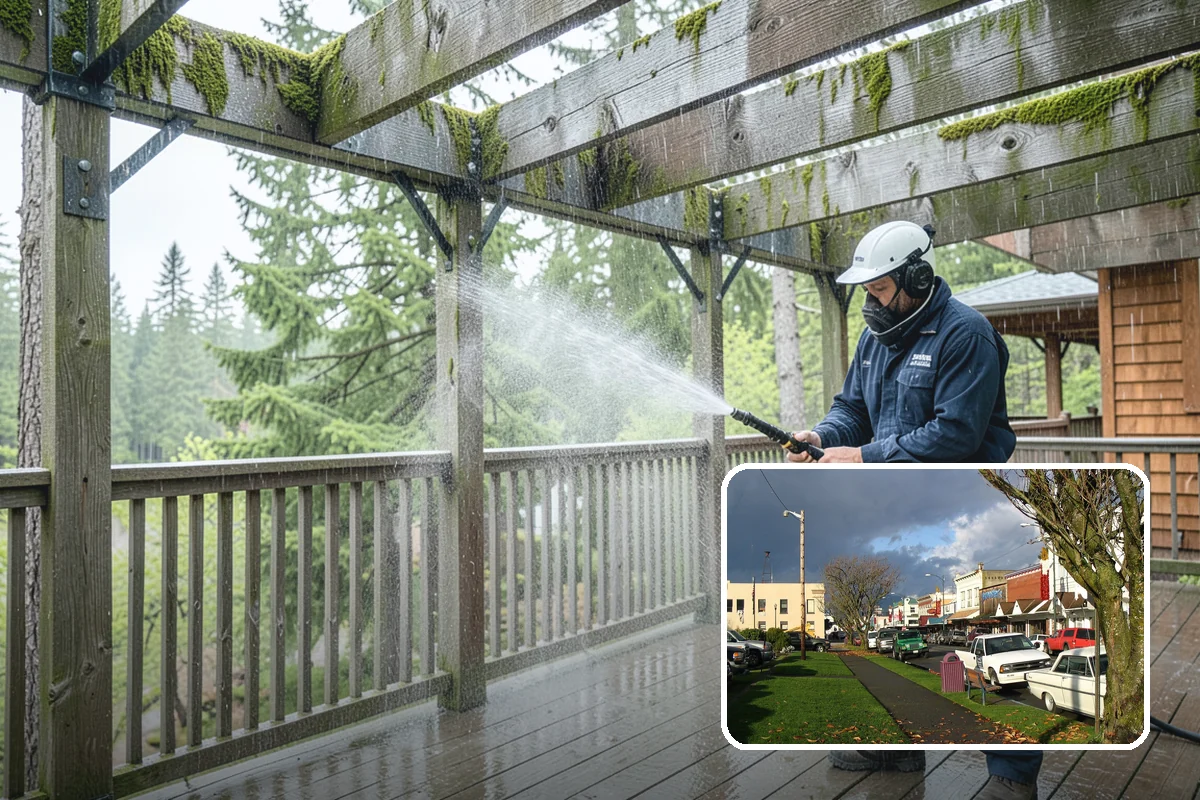 Pool Coping Cleaning in Arlington, Snohomish County, WA - Eliminates the slippery algae that makes coping a fall hazard