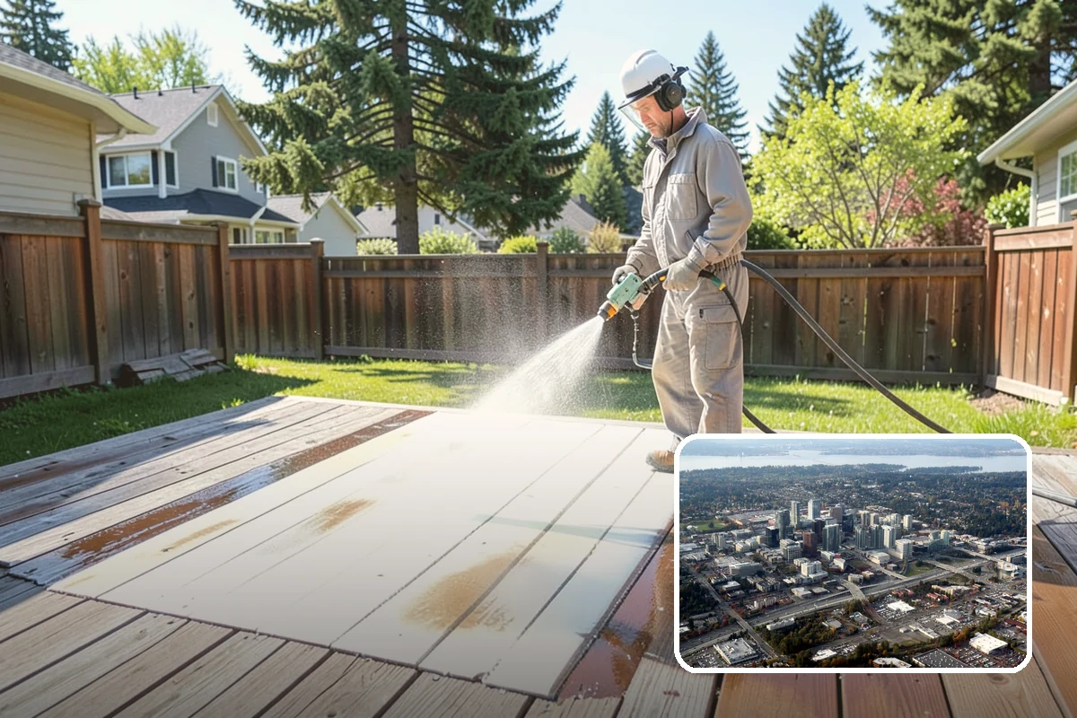 Pool Coping Cleaning in Bellevue, King County, WA - Eliminates the slippery algae that makes coping a fall hazard