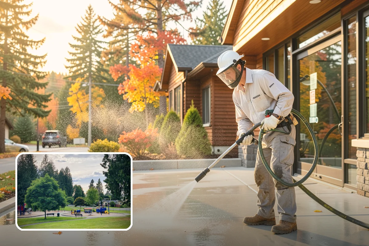 Pool Coping Cleaning in Bonney Lake, Pierce County, WA - Eliminates the slippery algae that makes coping a fall hazard