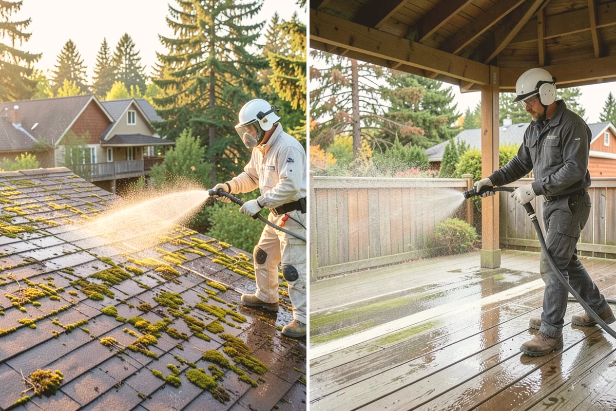 Pool Coping Cleaning in Bothell, King County, WA - Clear the deck and skim debris from the coping edge