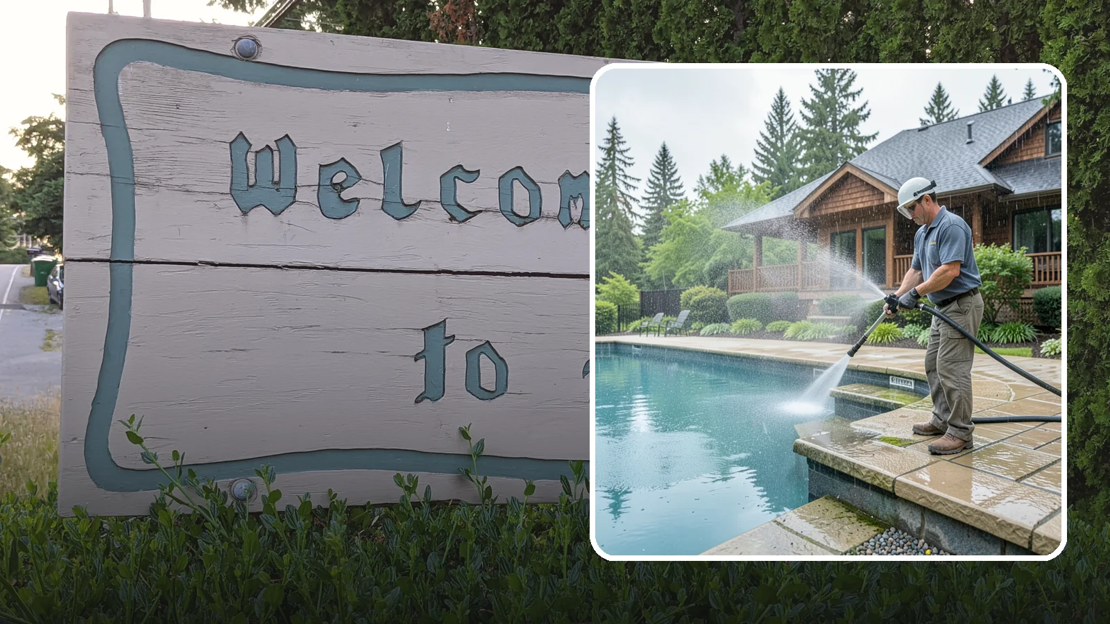 Pool Coping Cleaning in Brier, Snohomish County, WA - We clean the coping stones ringing your pool to remove the slick algae and calcium buildup that Washington's wet climate leaves...
