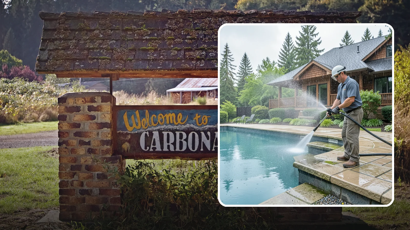 Pool Coping Cleaning in Carbonado, Pierce County, WA - We clean the coping stones ringing your pool to remove the slick algae and calcium buildup that Washington's wet climate leaves...
