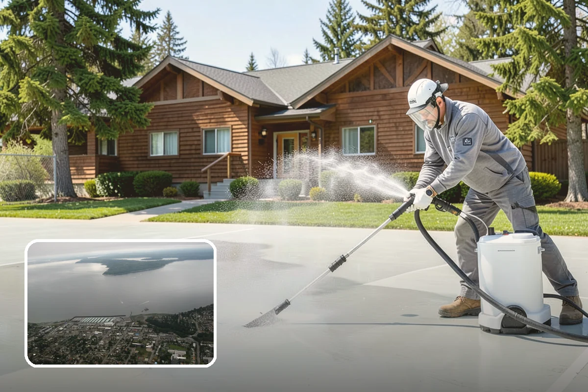 Pool Coping Cleaning in Des Moines, King County, WA - Eliminates the slippery algae that makes coping a fall hazard
