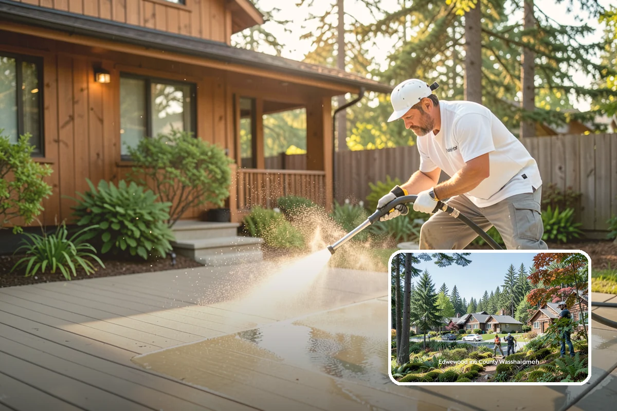 Pool Coping Cleaning in Edgewood, Pierce County, WA - Eliminates the slippery algae that makes coping a fall hazard
