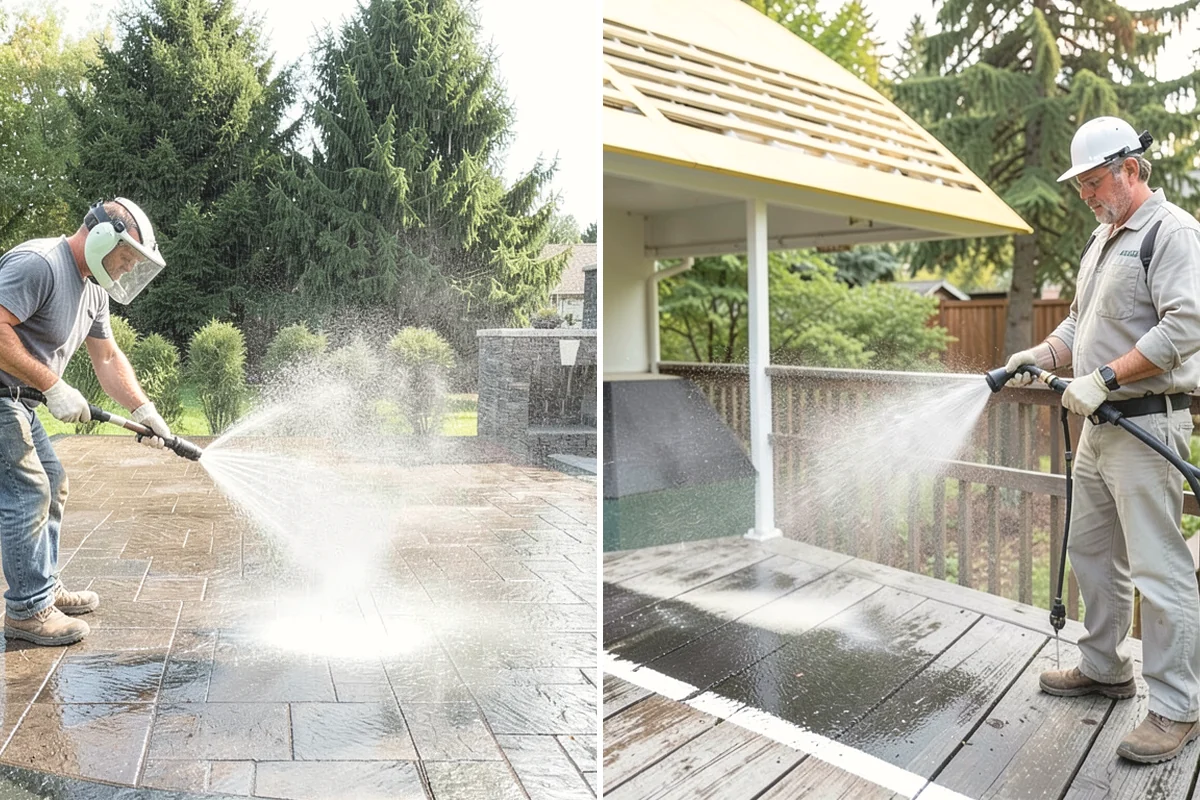 Pool Coping Cleaning in Edgewood, Pierce County, WA - Clear the deck and skim debris from the coping edge