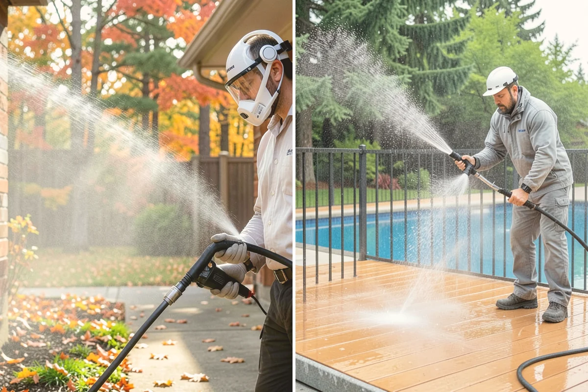 Pool Coping Cleaning in Edmonds, Snohomish County, WA - Clear the deck and skim debris from the coping edge